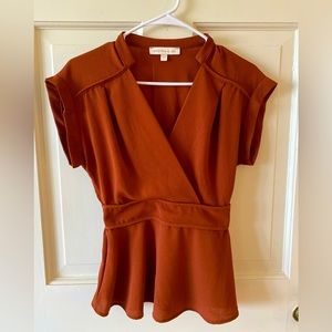 Terracotta Short Sleeve Blouse| S |